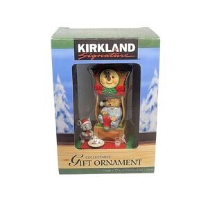 Vtg 1997 Westmar Mouse Cat Grandfather Clock Santa Cookies Christmas Ornament